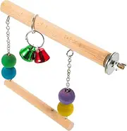 Toddmomy Stable Parrot Swing Wooden Bird Toy Perch Swing for Parakeets Easy to Install in Cage