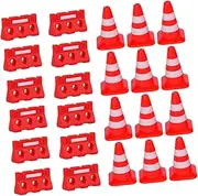 KONTONTY 1 Set Mini Roadblock Sign Traffic Scene Props for Cones Barricades Educational Cognitive Plaything for Imaginative Learning