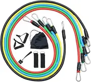 Workout Bands - Bands Set | Pull Up Band Set | 5 Strength Band with Accessories for Home Exercise | Pack of (5 Resistant Straps, 2 Handles, 2 Ankle Straps, 1 Door Anchors, 1 Bag)