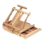 Jasart Wooden Portable Beech Tabletop Box Easel Compact w/ Carry Handle Holder