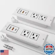 2 Pack Furniture Recessed Power Strip with 20W Fast Charging USB C Port and 1