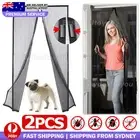 2 SET Magnetic Door Mesh Black Fly Screen Magic Magna Mosquito Bug Curtain