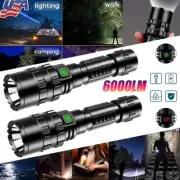 Super Bright Flashlight 6000LM Torch Light Tactical Military LED Rechargeable