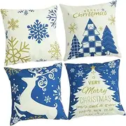 4pcs Xmas Pillow Covers Decorative Cushion Cases with Festive Designs for Sofa Comfortable and Practical Home Decor for Christmas Celebrations and Everyday Use