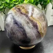 1410g Natural Fluorite Quartz Sphere Crystal Energy Ball Reiki Healing Gem