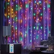 LEDON 300 LED Net Lights Outdoor, 3M x 3M Mesh Fairy String Lights Solar/USB Powered Rechargeable Copper Wire Light, Weatherproof Garden Net Curtain Light, Christmas Decorative for Balcony Fence