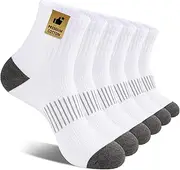 [Heatuff] Men's Ankle Socks Cotton Quarter Thin Moisture Wicking Casual Mid Socks Men (6 Pairs)