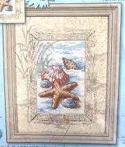 Dimensions Matted Accents Counted Cross Stitch Kit SHELLS IN THE SAND