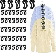 40 PCS No-Slip Velvet Clothes Hanger Connector Hooks,Space Saving Saver Hanger Extender Hook for Clothes (40PCS Black)