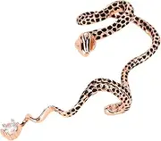 [BESTYASH] Exaggerated Ear Clips Pierced Earrings Bling Earrings Ear Cuff Rose Gold Hoop Earrings Clip on Snake Earrings Ear Climber Earrings Ear Hook Drill Golden