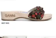 GANNI x DR. Scholl’s Sandals Beet Red Size Slides Wooden Platform 39EU 8 9 US