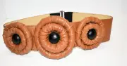 United Bamboo Women's Leather Belt~Japan~Size Medium~Tan Color~New With Tags