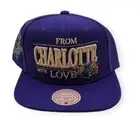 Mitchell & Ness Charlotte Hornets With Love Purple Adjustable Snapback Hat Cap