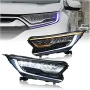 Headlights LED Headlamps Projector Assembly Car Apartment Start-up Animation With A Splash Of Blue Compatible With CRV 2015-2018