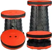 TooToo Portable Stool Retractable Chair Folding Telescoping Seat Camping Fishing Chair Lightweight Collapsible Seat for Fishing, Hunting, Hiking, BBQ (Red)