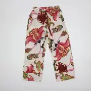 NWT Raphael Balme for Anthropologie Floral Flannel Sleep Pants In Pink Sz XXS