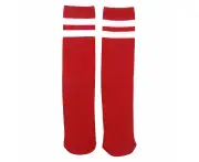 Red And White Striped Crew Socks (1 Pair)