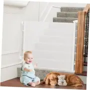 Retractable Baby Gates Extra Wide, Retractable Dog 34" Tall x 54" Wide A-white