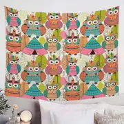 Funny Native American Owls Tapestry