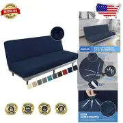 Machine Washable Jacquard Futon Slipcover - Soft Stretch Cover with Elastic Fit