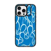 iPhone 16 Pro Max Impact Ring Stand Case MagSafe Compatible SUPER WAVY (BLUE)