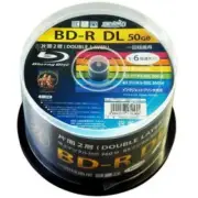 50 Hi-Disc Blu-ray BD-R DL 50GB 6x Speed White Inkjet Printable With Tracking