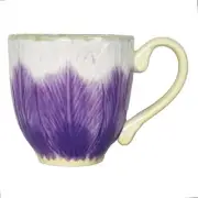 Longaberger CROCUS Hand Painted Purple Yellow Flowers Earthenware Mug NEW