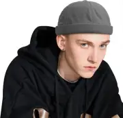 CLAPE Mens Docker Cap Quick Dry Brimless Hat Adjustable One Size, Ct86-grey