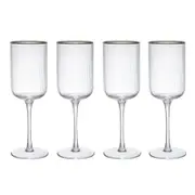 4pc Mikasa Sorrento Crystal Red Wine Glass Set 450ml