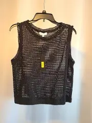 Gianni Bini Open Net Tank Top Xl Nwt Y2k