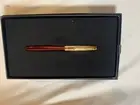 Parker Sonnet Fountain Pen Gift Set. Terracotta w/ Gold Trim. Med Nib. New