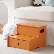 Kings Brand Furniture Toddler Step Stool for Kids with Storage, Honey Ginger