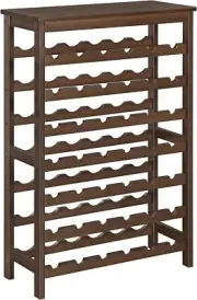 SONGMICS 42-Bottle Free Standing Wine Rack in Walnut Finish