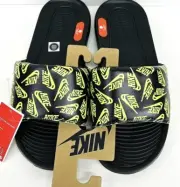 Nike Victori One CN9678-010 Black/Volt Logo Print Sport Slides Sandals Mens 7