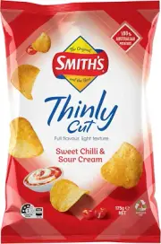 Smith'S Thinly Cut Sweet Chilli and Sour Cream Potato Chips 175 G