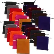 Healvian 48pcs Drawstring Jewelry Pouches Lint Bags for Small Business Ornament Storage Wedding Favors Design Convenient Closure Multi Color