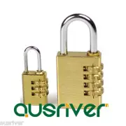 2× Solid Brass Combination Lock Luggage Travel Password Padlock 3/4 Dials New