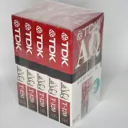 5 Pack TDK AQ VHS Advanced Quality T-120 6 Hour Blank VCR Tapes New Sealed
