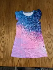 UIDEAZONE GIRLS FLUTTER SLEEVE NIGHTGOWN PAJAMA DRESS SMALL NWOT