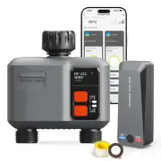 WiFi Sprinkler Timer 2 Zone with 984 Feet RF Gateway, 2 Outlet Smart Water Ti...