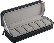 Watch Box 6/10/12slots PU Jewelry Watch Case Elegant Wrist Watch Present Gift Case Display Storage Organizer Holder Gray (B) FANDIAO