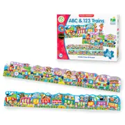 Learning Journey Puzzle Doubles Giant ABC & 123 Train Floor Puzzles Toy 3-6y