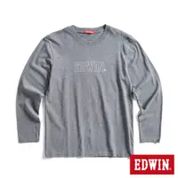 在飛比找蝦皮商城優惠-EDWIN 仿繡線印花LOGO長袖T恤(灰色)-男款