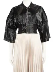 DRKSHDW Black Reflective Crop Zip Jacket