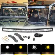 Roof 42'' 4 Modes White & Amber Curved LED Light Bar for Can-Am Commander 1000