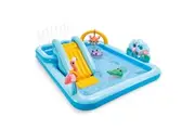 Intex 2.44m Rectangular Inflatable Kids Jungle Water Slide Play Swimming Pool 6+