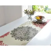 Essential Home Dallion Medallion Table Runner Neutral / Red / Multi 13 x 72"
