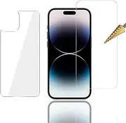 Tempered Glass Screen Protector for Apple iPhone 14 PRO Front and Soft Film Back