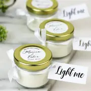 Set 10 Mini Round 50ml Glass Favour Jars with Gold Lids