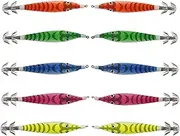 Squid Jig Hook Hard Fishing Lures,Fishing Squid Jigs Saltwater Fishing Lures,Luminous Shrimp Prawn Lures 3D Eyes Fake Prawn Glow Bait Sleeve Jig Hooks for Octopus Cuttlefish